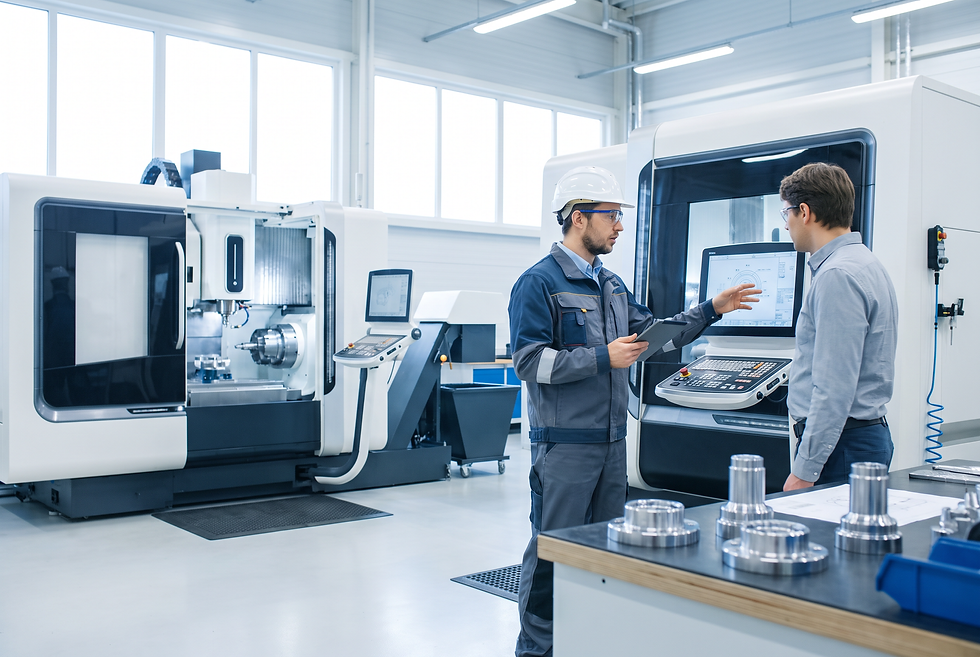 Precision industrial manufacturing floor representing technical quote validation and production capability