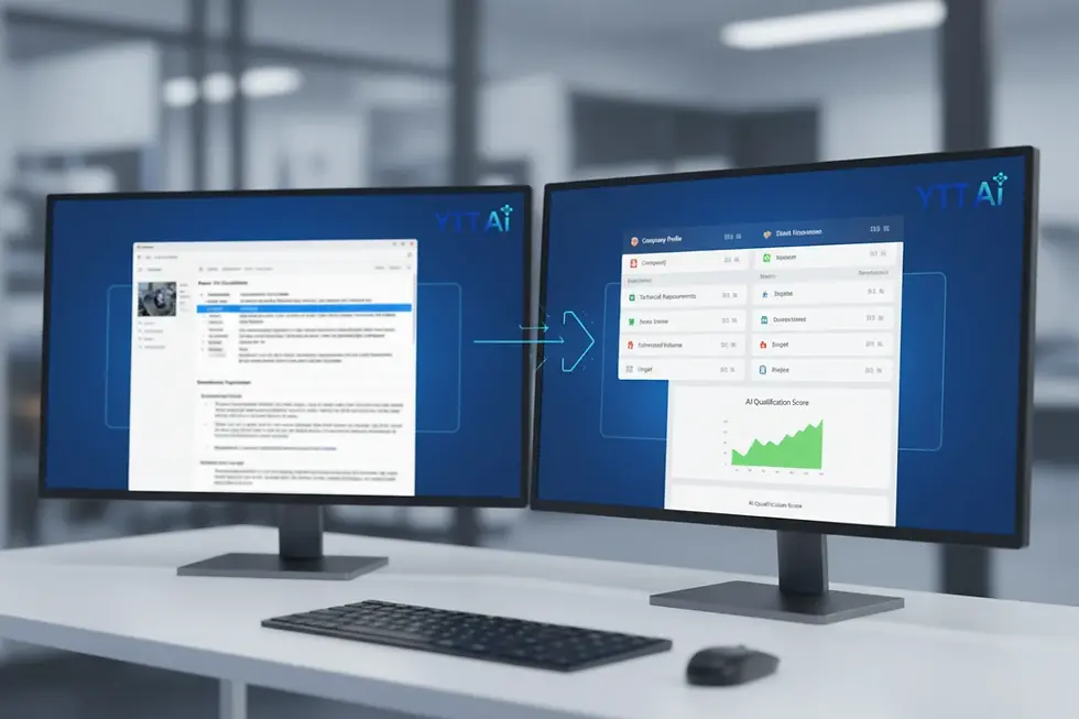 AI sales agent for manufacturers qualifying an incoming technical inquiry.