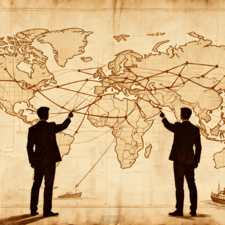 Building a private ecosystem for B2B client acquisition begins with a strategic overview of interconnected global markets and trade routes.