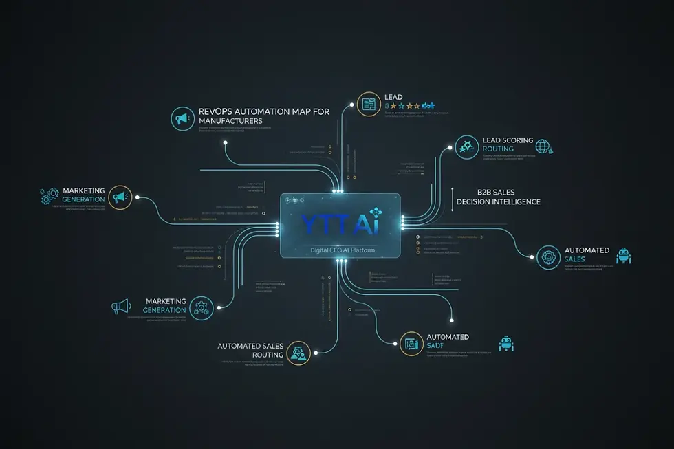 RevOps automation flowchart for B2B manufacturers using YTTAI Sales Master.