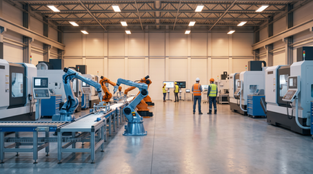 Industrial automation manufacturing facility demonstrating modern production environments relevant to an ai sales platform for manufacturers.