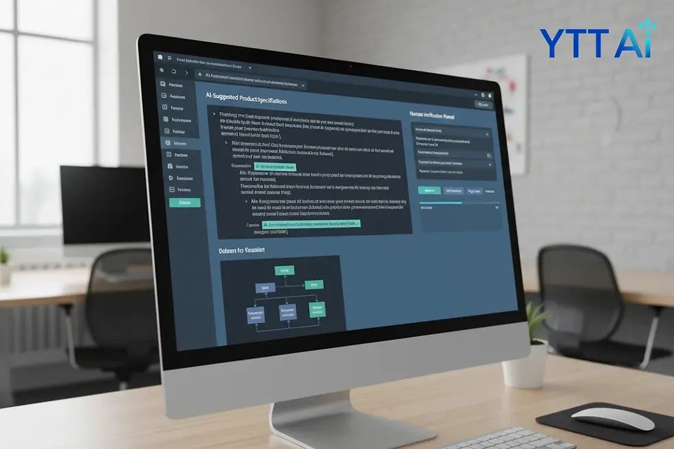 Interface demonstrating the collaboration between AI content generation and human expert verification.