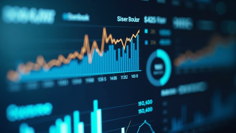 Close-up view of a digital dashboard showing automated sales and operations metrics