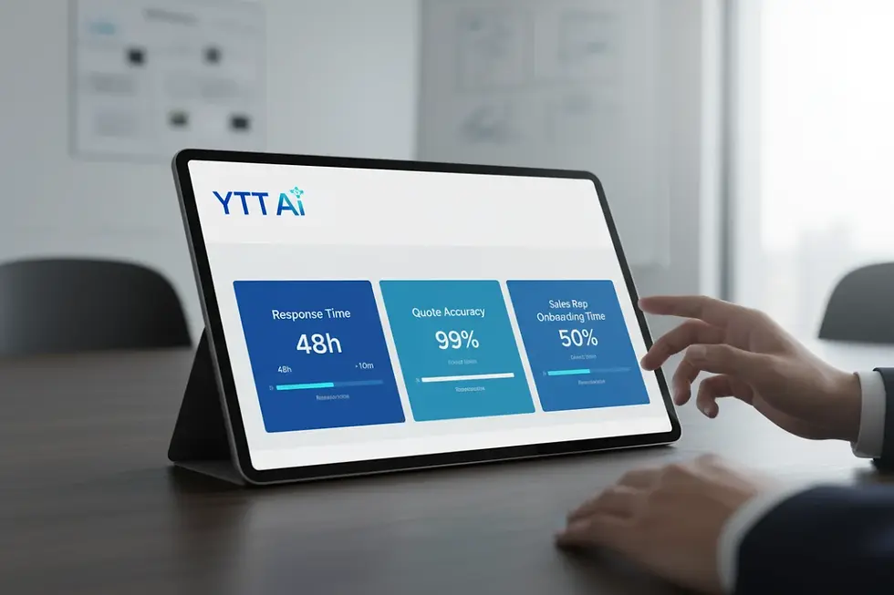 KPI scorecard illustrating the positive business impact of AI-powered sales enablement.