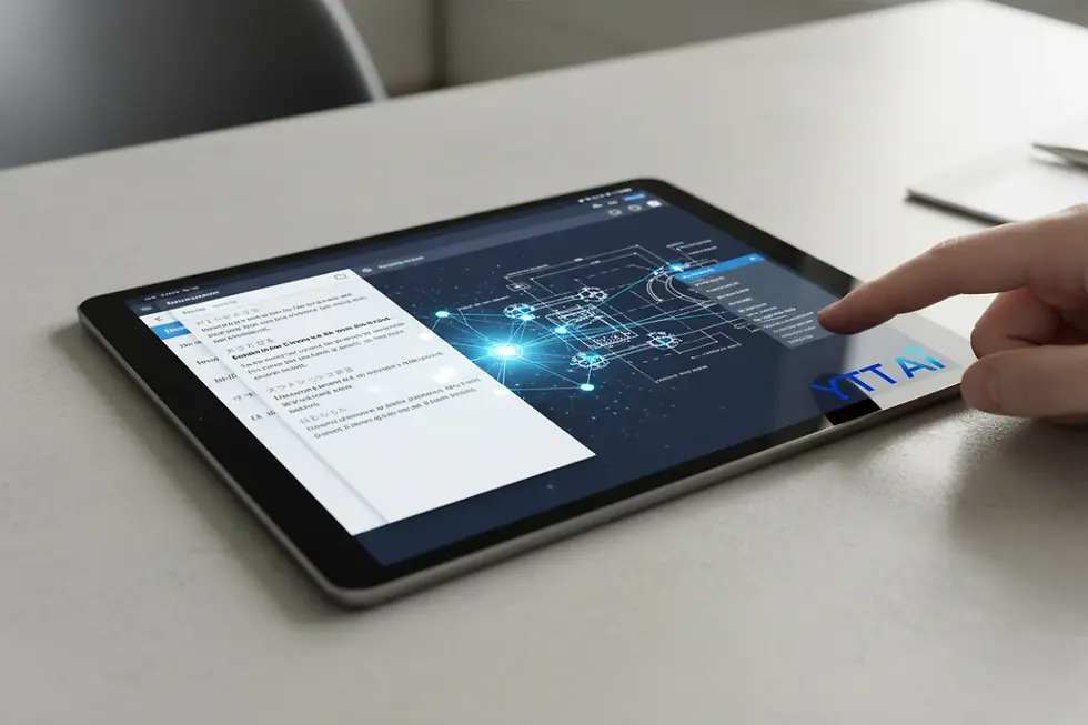 AI sales assistant interface translating and drafting a technical quote for an international buyer.