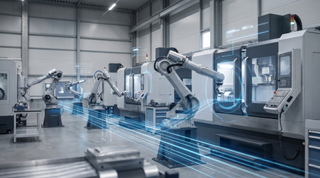 Advanced manufacturing production line illustrating the technical environment evaluated by lead qualification software for manufacturers.