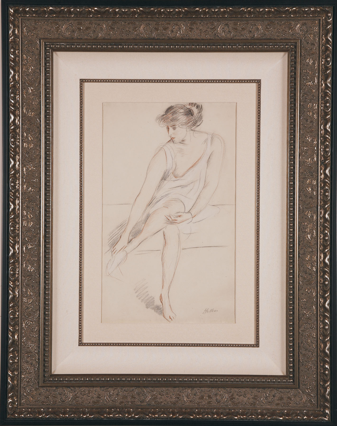 Helleu "Jeune Femme Assise" drawing