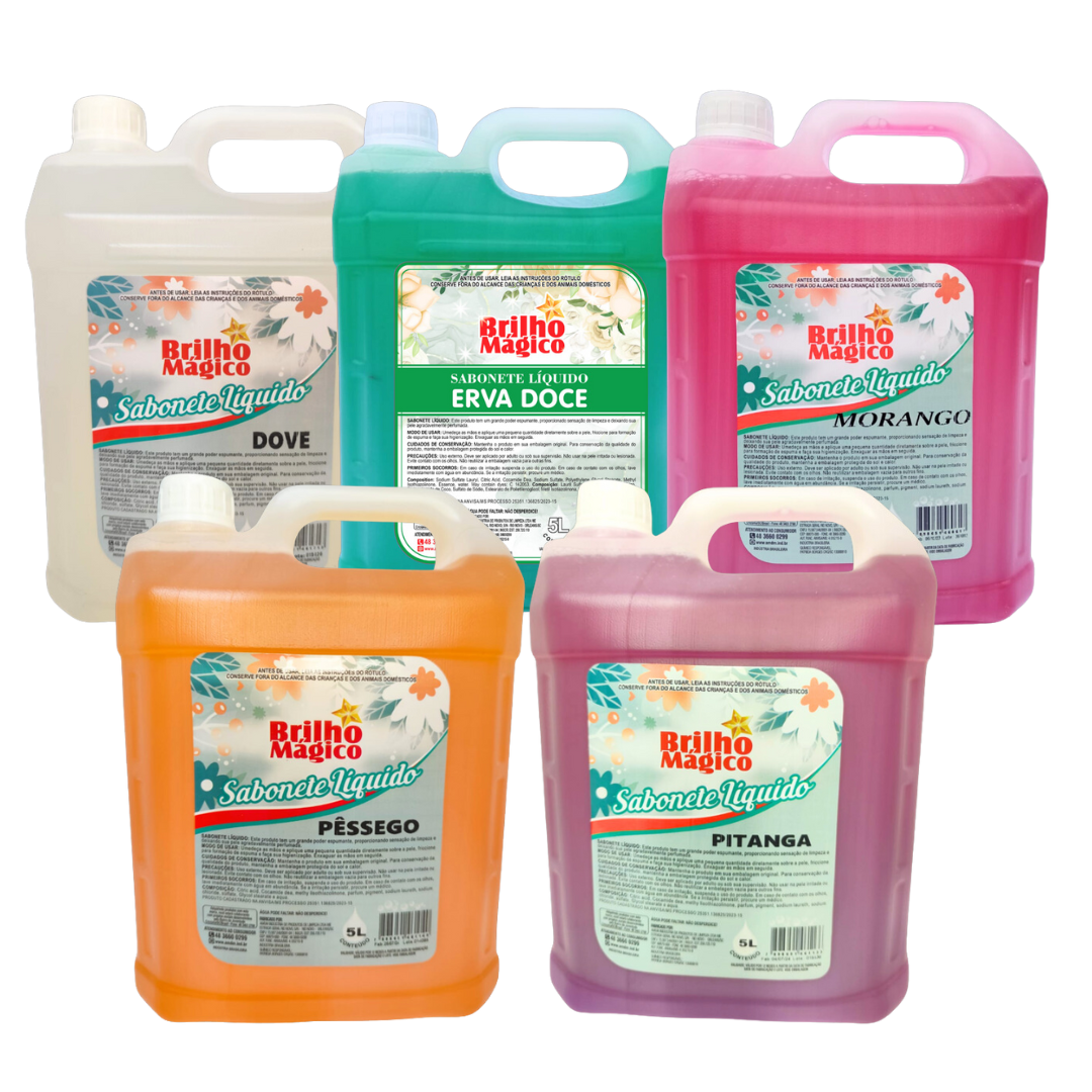 SABONETE LIQUIDO 5LT (DIV. AROMAS) BRILHO MAGICO