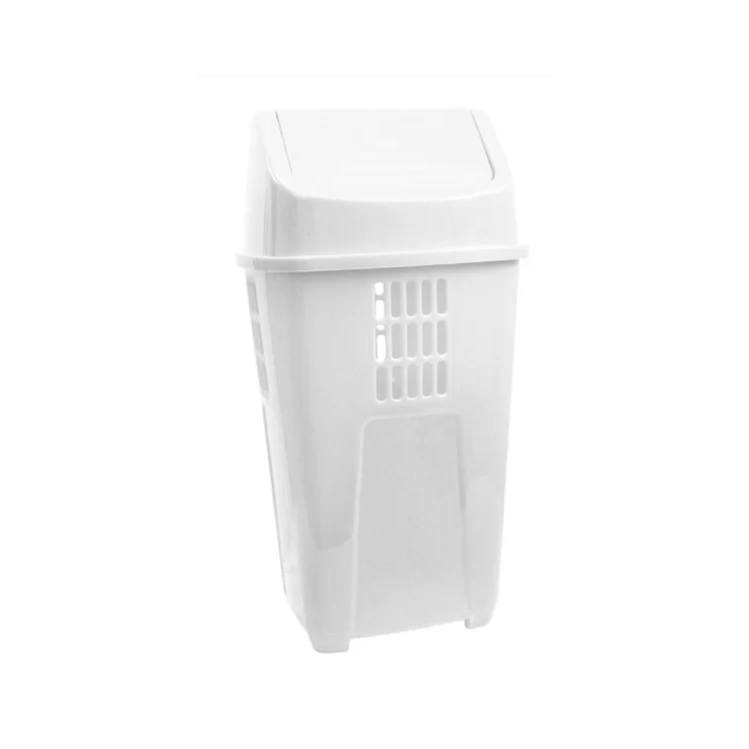 LIXEIRA BASCULANTE 50L BRANCO - PLASVALE