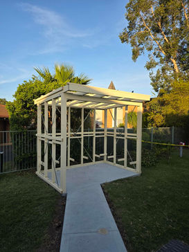 Framing completed outdoor shelter BUPA NSW