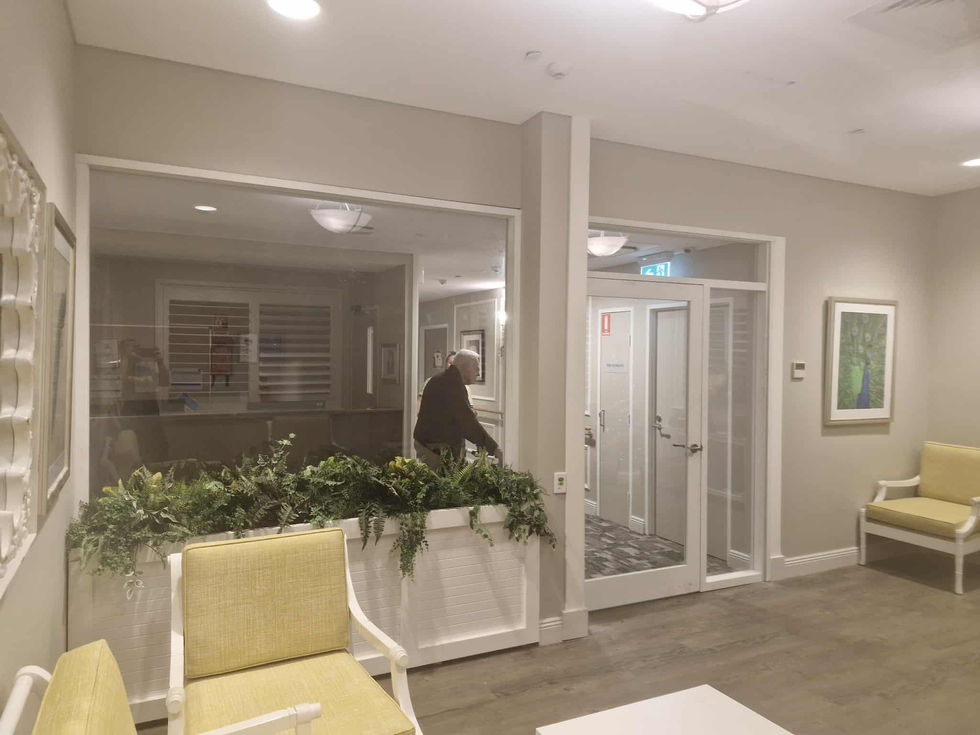Glass door and window installed at BUPA Baulkham Hills aged care