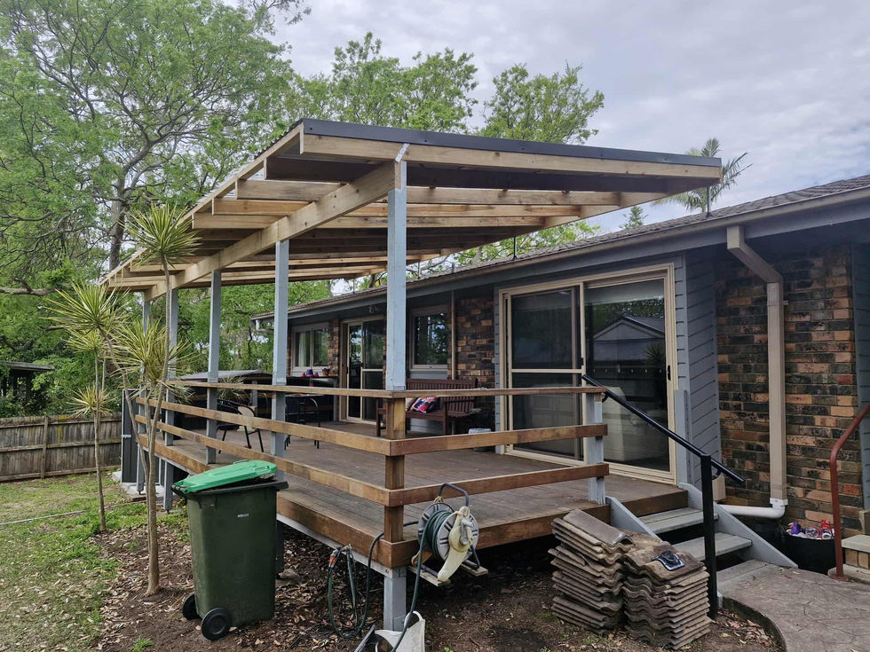 Covered pergola built over rear deck in Warrimoo NSW