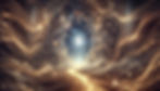 Mystical cosmic background with swirling golden and blue energy, symbolizing spiritual awakening, hidden messages, and universal synchronicities. A portal-like ethereal design evoking intuition, destiny, and the search for deeper meaning.