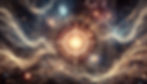A mesmerizing cosmic gateway surrounded by swirling golden energy threads, celestial symbols, and mystical patterns. This ethereal design represents the convergence of five spiritual paths—energy mastery, cosmic wisdom, alchemy, the unseen, and forgotten knowledge—guiding seekers toward transformation and enlightenment.