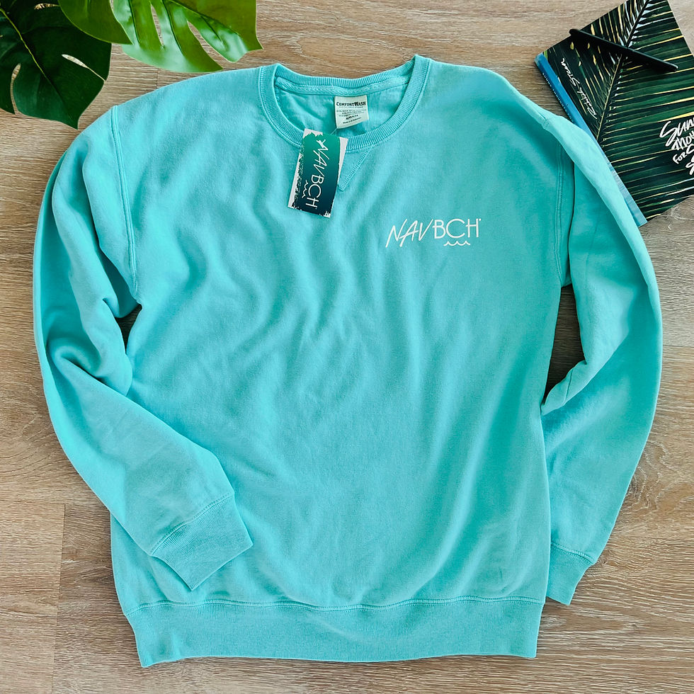 Thumbnail: Simple front view of NAV BCH Crewneck Sweatshirt in Seafoam color