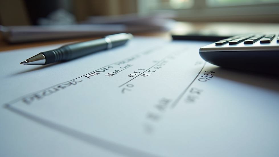 Close-up view of a GCSE science past paper with a pen and calculator