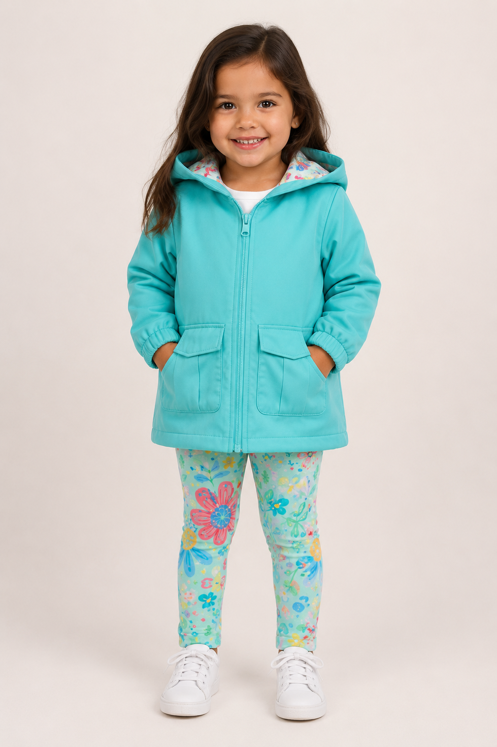 Conjunto Infantil Menica Corta Vento Flores