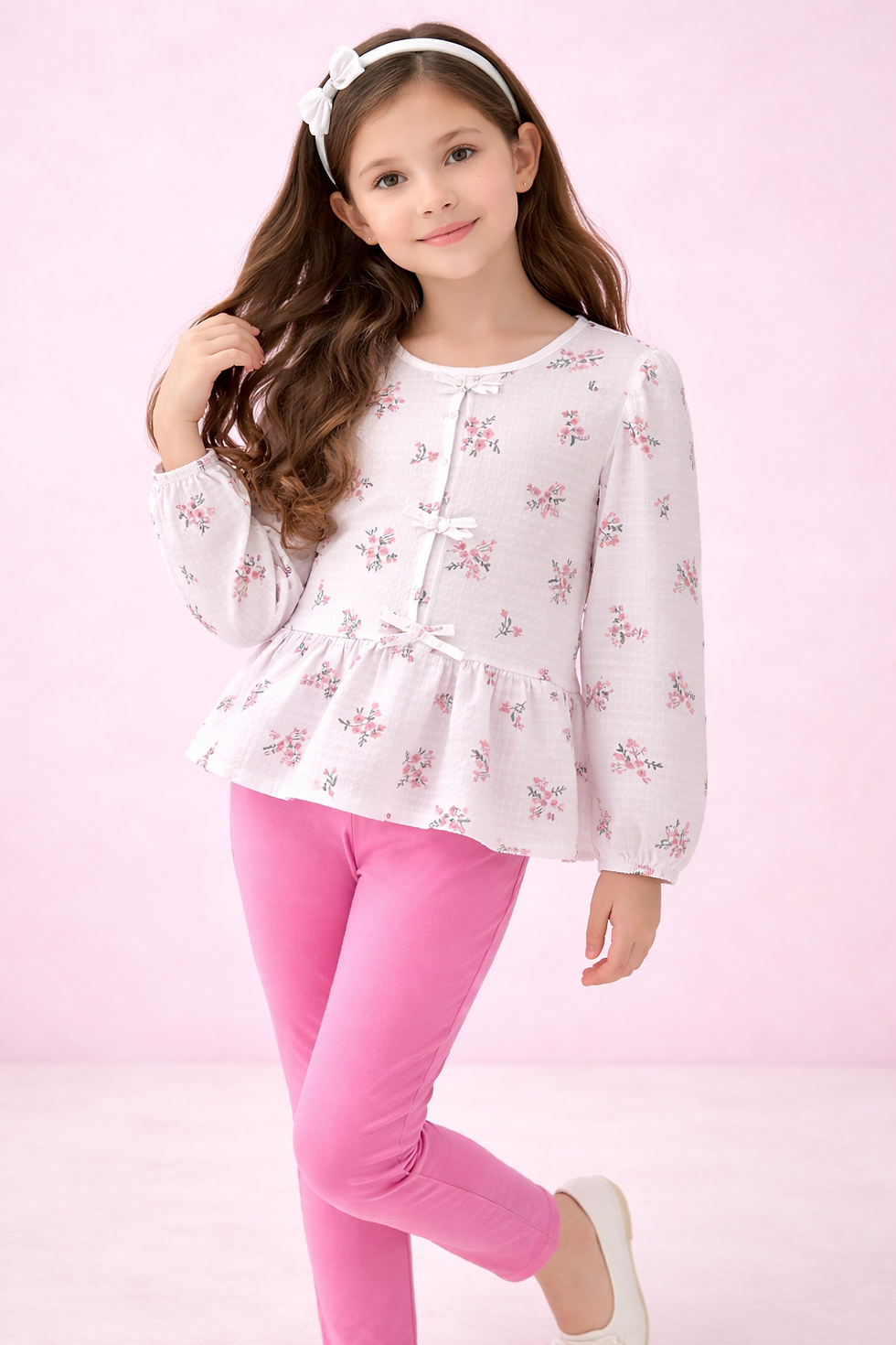 Conjunto Infantil Flowers Bata com Legging