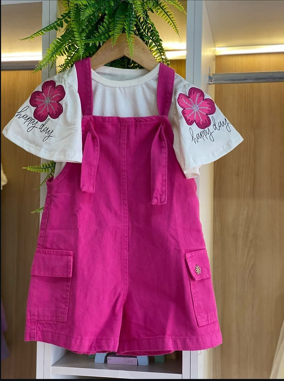 Jardineira Infantil Menina Happy Day