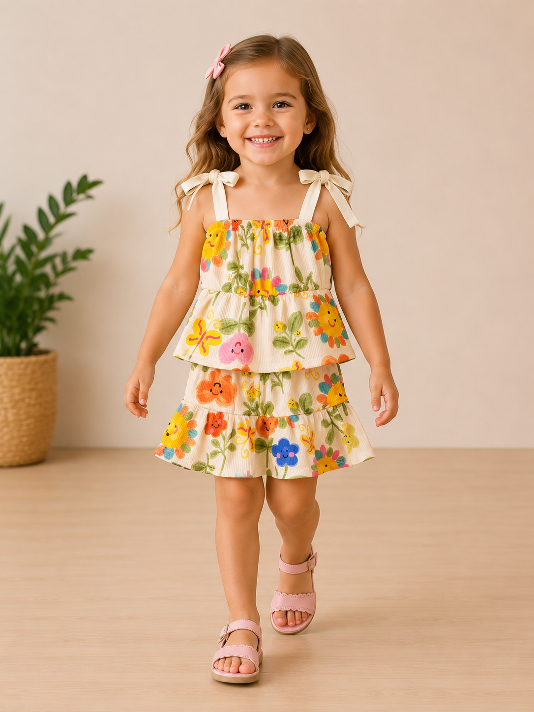 Conjunto Infantil Menina Canelado Sol - M