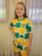 Conjunto Infantil Menina Brasil Quadriculado