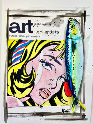 work by Lichtenstein and the fish