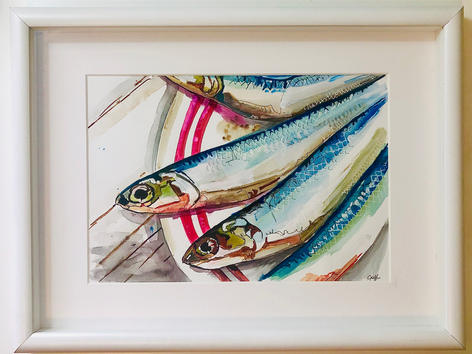 Sardines on a plate