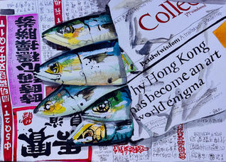 Fish on newspapers