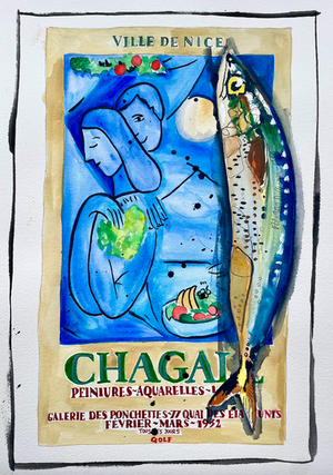 Fish on an art magazine