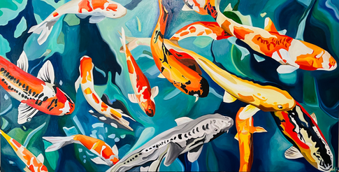 Koi in a pond