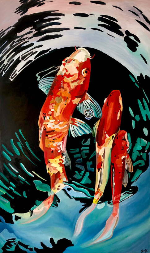 Red Koi in water SOLD