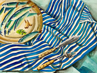 Sardines and rustic cutleries