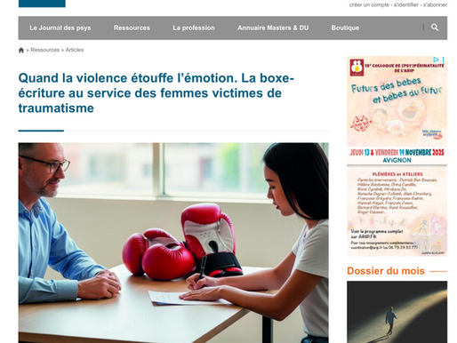 Quand la violence étouffe l’émotion : la boxe-écriture boxe-thérapie au service des femmes victimes de traumatisme
