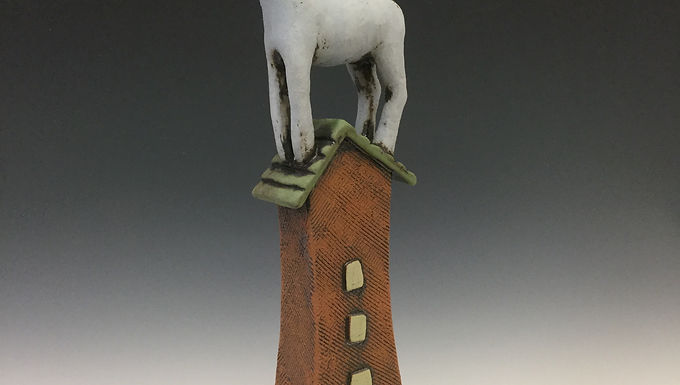 Goat on House with Ball 6