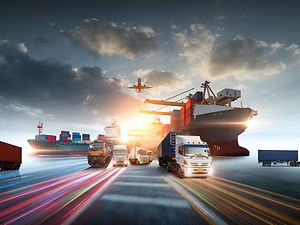 Global business of Container Cargo freight train for Business logistics concept, Air cargo