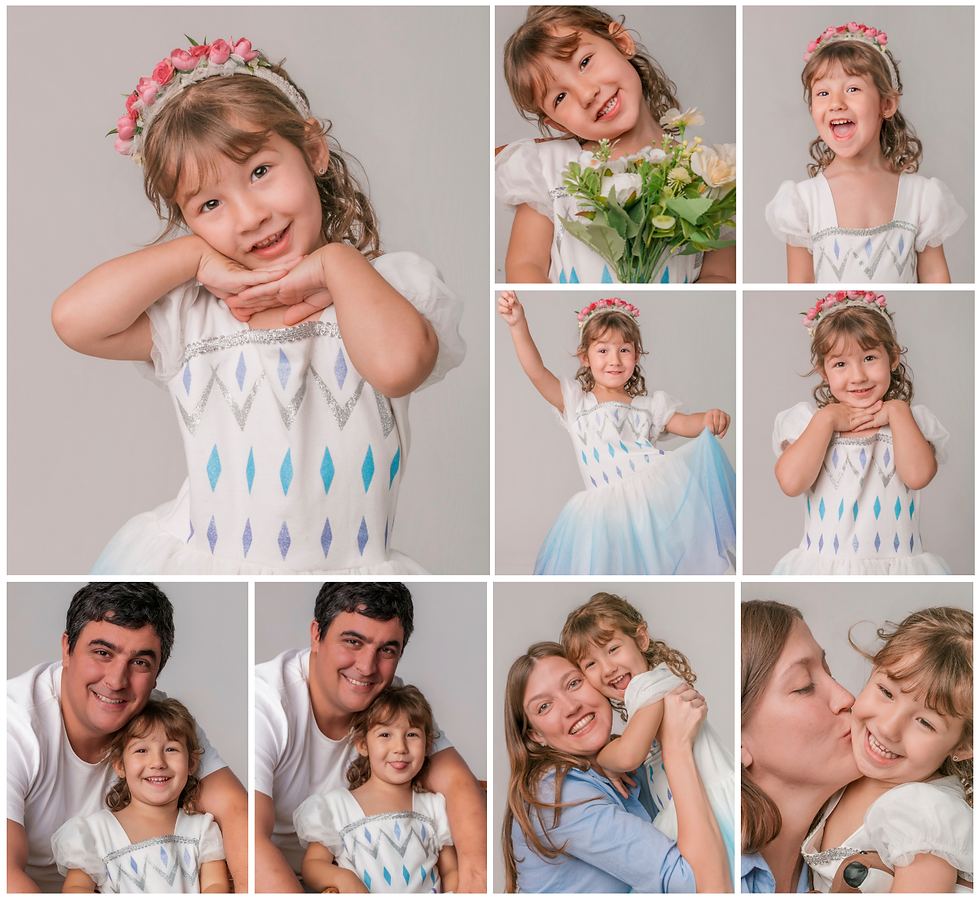 Nena en su sesion de fotos de princesas