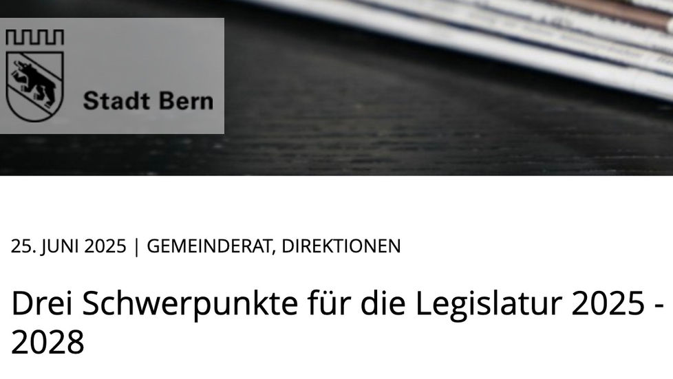 Die Stadt Bern bleibt weiter im wirtschaftlichen Blindflug 