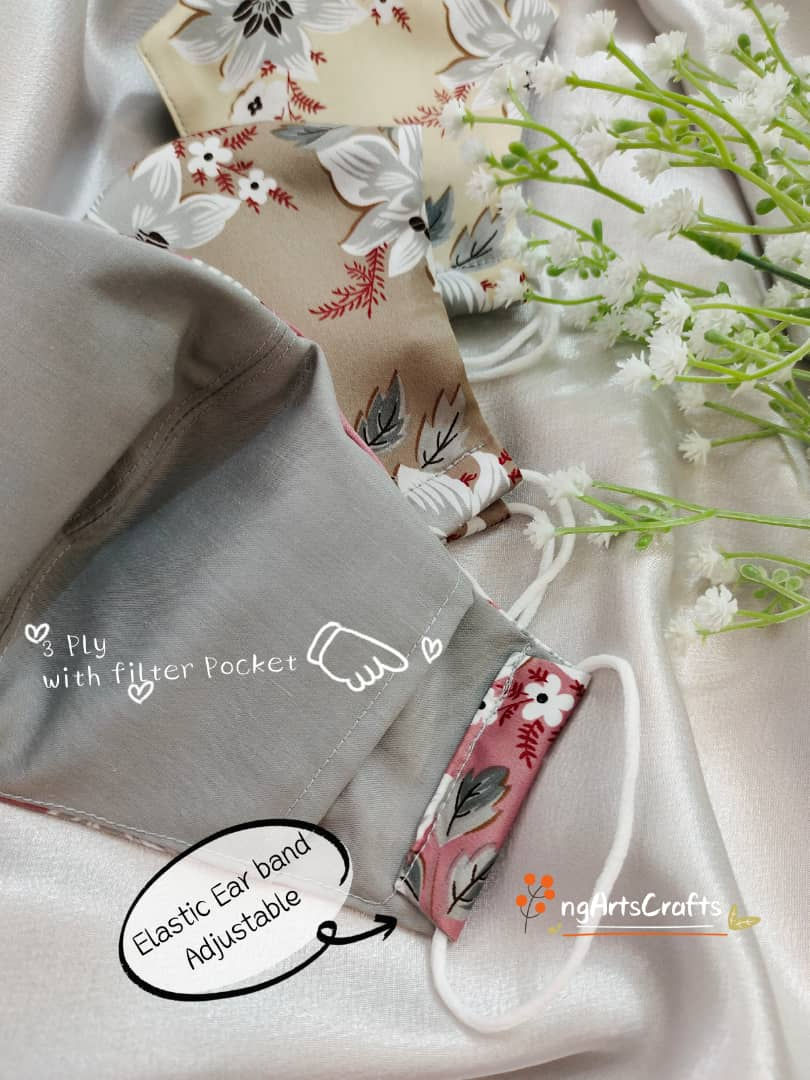Thumbnail: Type FS1 - FLORA Satin - Thai Handmade Face Mask
