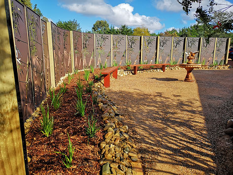 Rust screen ideas Garden design Taylors