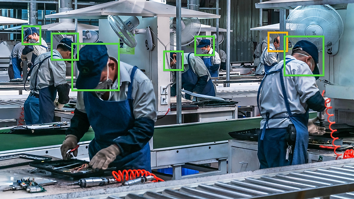 facial recognition for safety and efficiency for manufacturing