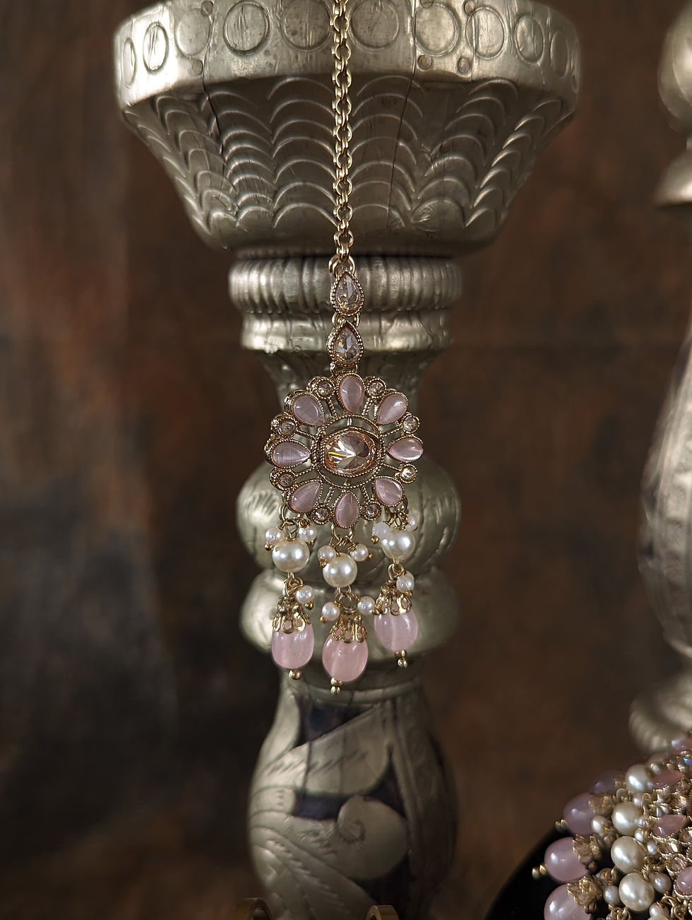Thumbnail: Falak Kundan Double Layer Necklace set