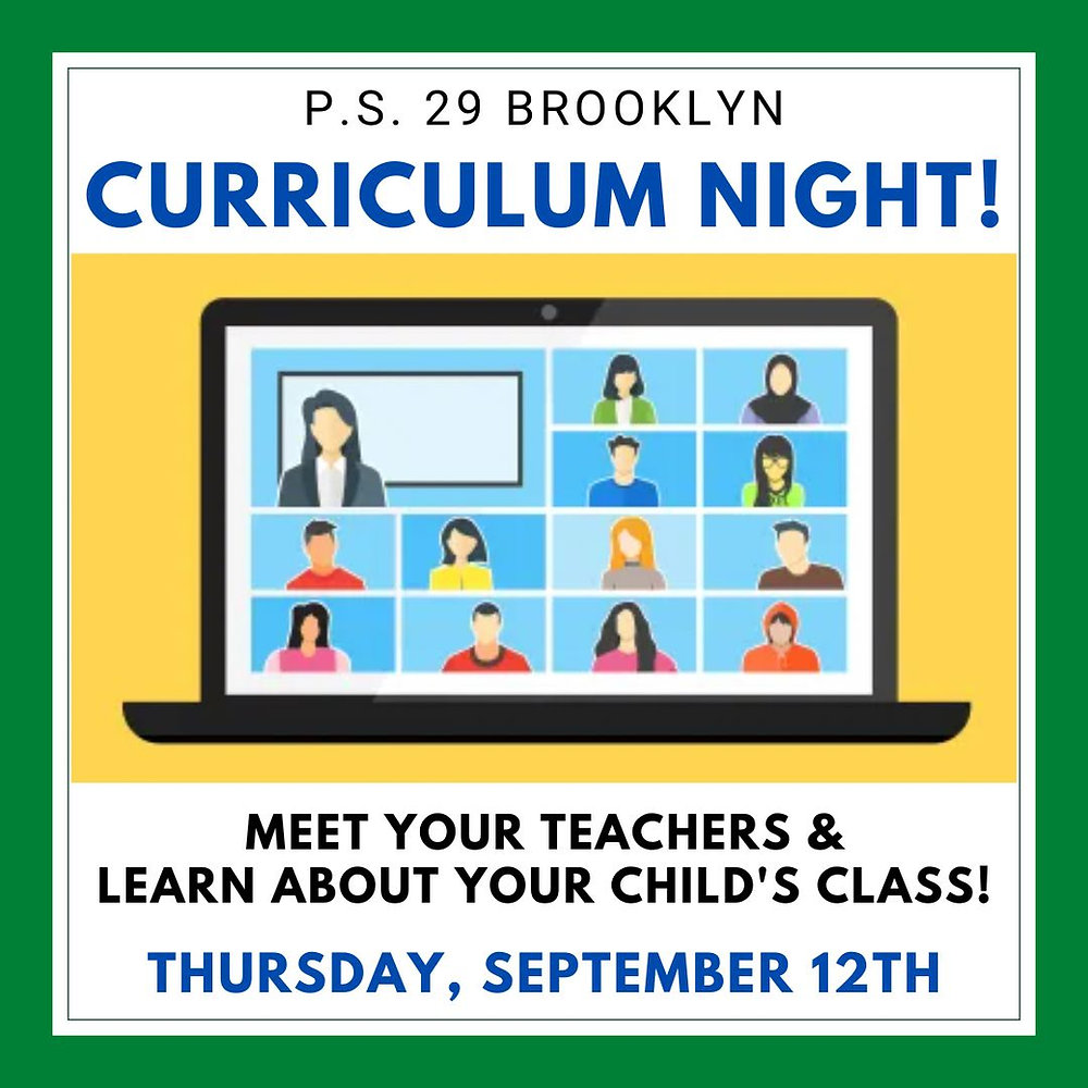 Class Night Program Curriculum Night this Thursday!