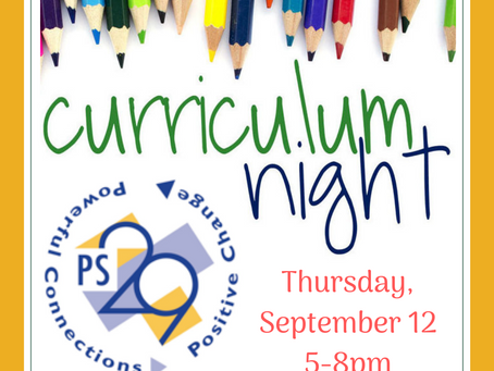 Join us for Curriculum Night + the first PTA meeting! Thursday, Sept 12th