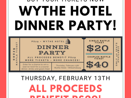 WYTHE HOTEL DINNER PARTY RAFFLE - BUY YOUR TICKETS NOW!