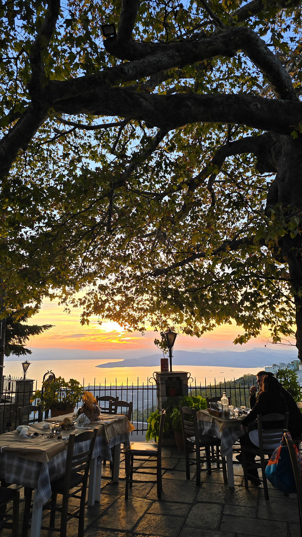 Post hike meal with a view, in Pelion