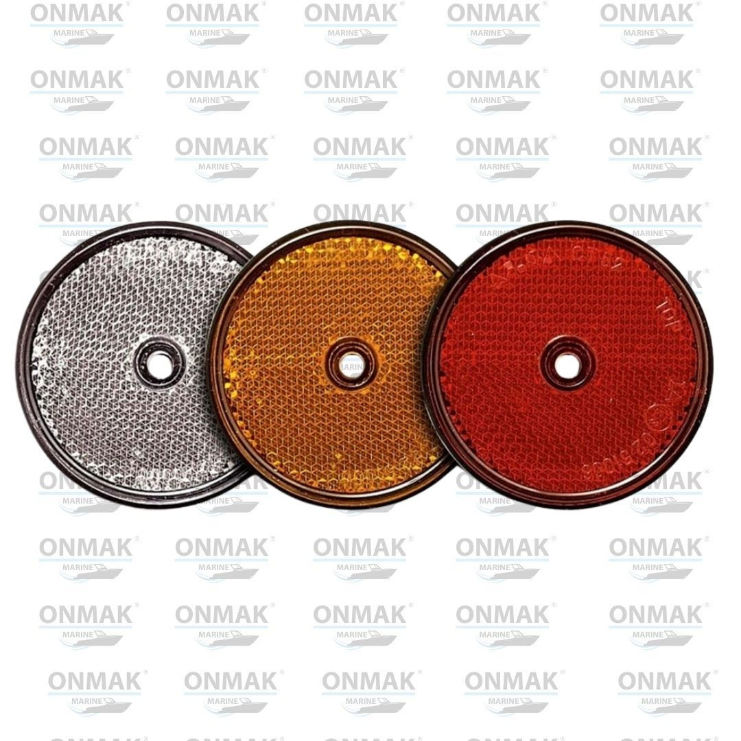 Römork & Karavan Yuvarlak Reflektör - Çap 60 mm - Delikli
