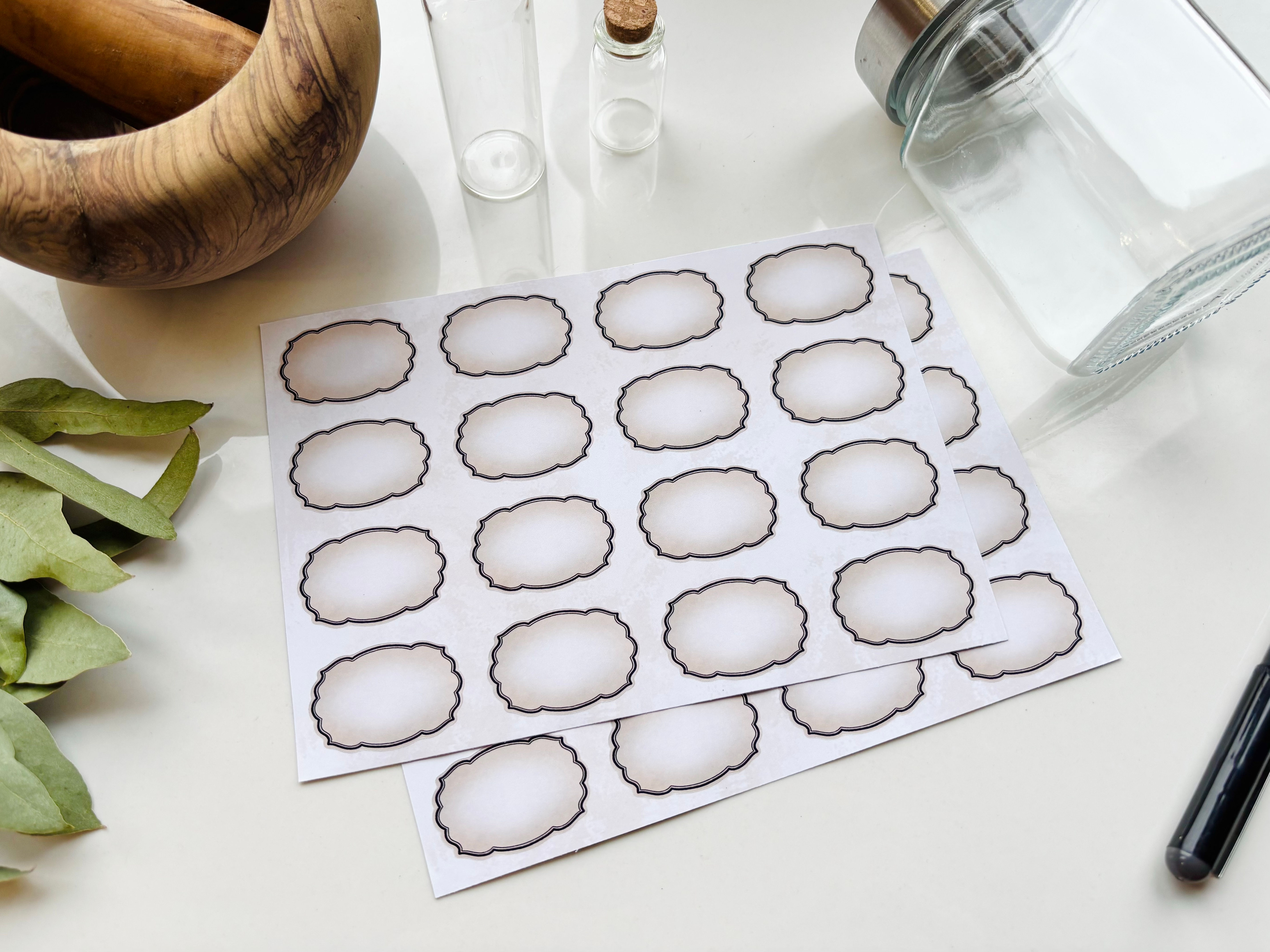 Small Scallop Apothecary Labels