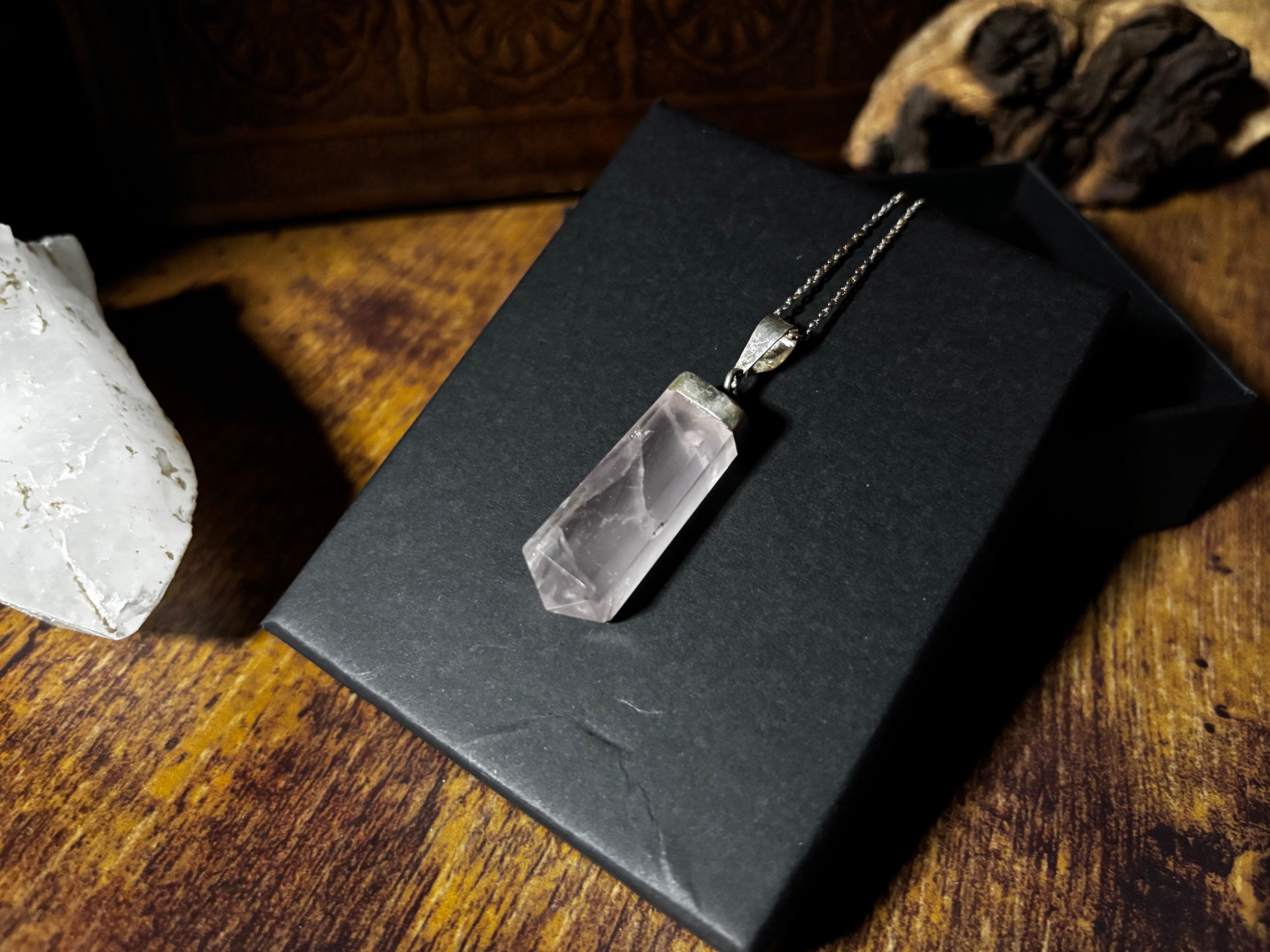 Sterling Silver Rose Quartz Necklace