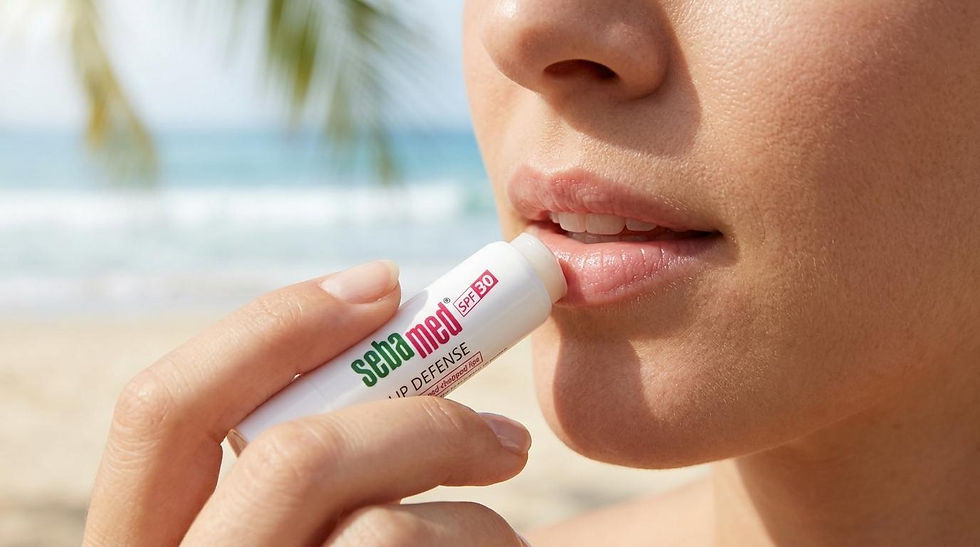 Lip balm protecting lips