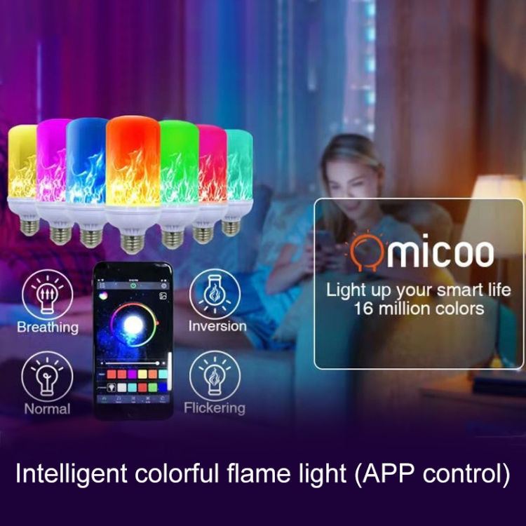 Thumbnail: Lâmpada LED Colorida Com Controle De Voz Inteligente E Simulação De Chama